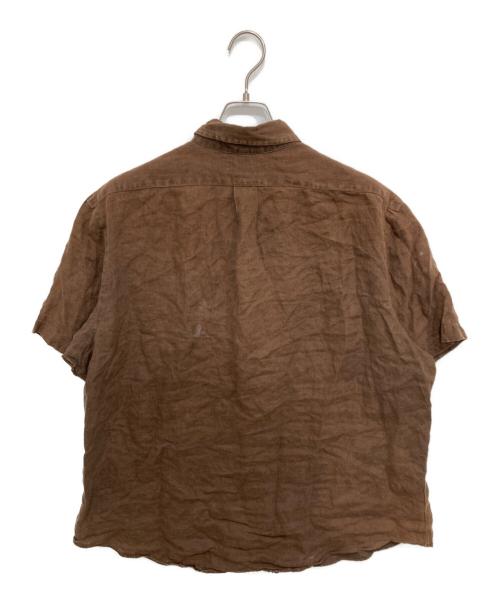 POLO RALPH LAUREN（ポロ・ラルフローレン）POLO RALPH LAUREN (ポロ・ラルフローレン) 半袖リネンシャツ ブラウン サイズ:XXLの古着・服飾アイテム