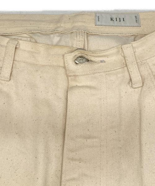 KIJI（キジ）KIJI (キジ) SHIMA/シンチバックペインターパンツ ホワイト サイズ:4の古着・服飾アイテム