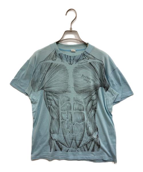 USED（ユーズド）USED (ユーズド) 80’s両面プリントTシャツ スカイブルー サイズ:Lの古着・服飾アイテム
