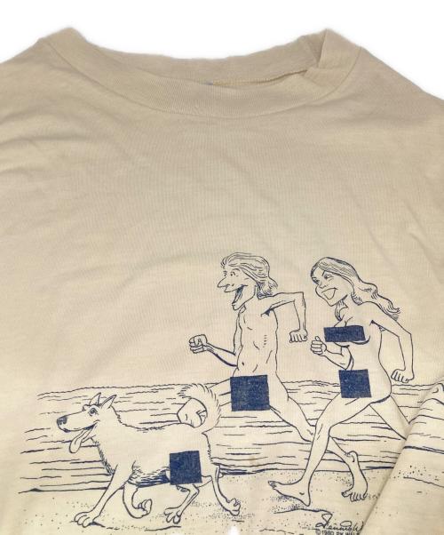 THE KNiTS（ザ ニッツ）THE KNITS (ザ ニッツ) 80’s長袖プリントカットソー/エロT アイボリー サイズ:XLの古着・服飾アイテム