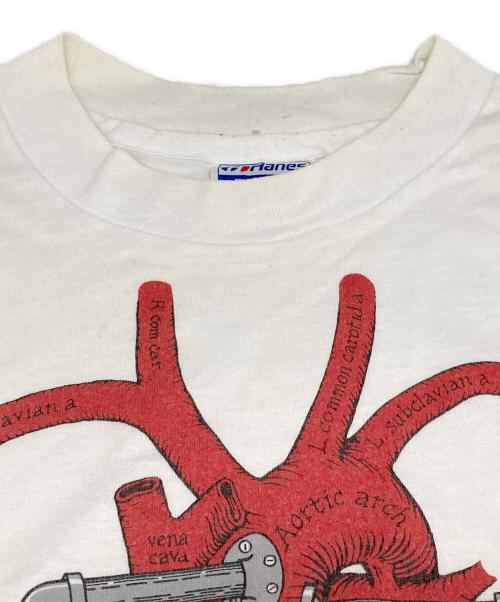 Hanes（ヘインズ）Hanes (ヘインズ) 80’s臓器プリントTシャツ ホワイト サイズ:Lの古着・服飾アイテム