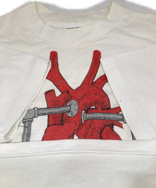 Hanes（ヘインズ）Hanes (ヘインズ) 80’s臓器プリントTシャツ ホワイト サイズ:Lの古着・服飾アイテム