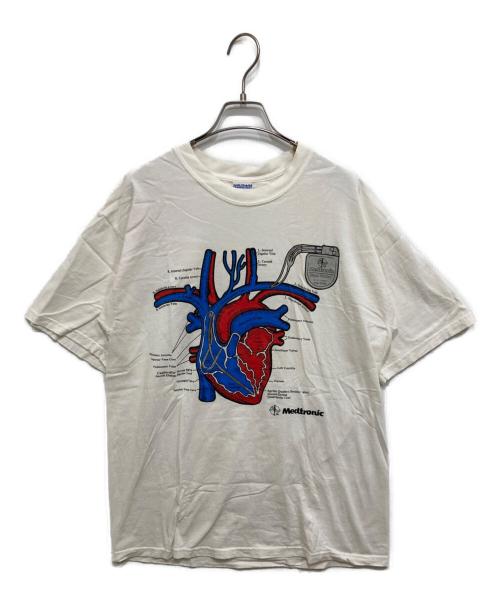 GILDAN（ギルダン）GILDAN (ギルダン) 臓器プリントTシャツ ホワイト サイズ:Lの古着・服飾アイテム