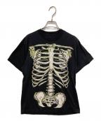 USEDユーズド）の古着「ボーンプリントTシャツ」｜ブラック