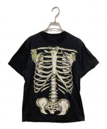USED（ユーズド）の古着「ボーンプリントTシャツ」｜ブラック