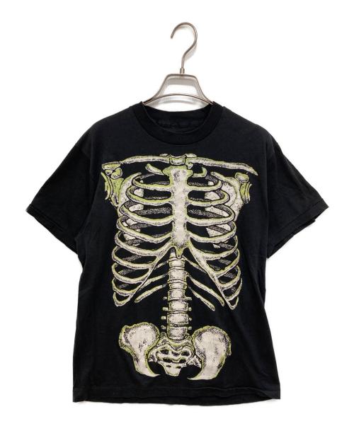 USED（ユーズド）USED (ユーズド) ボーンプリントTシャツ ブラック サイズ:FREEの古着・服飾アイテム