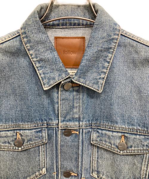 follow（フォロー）follow (フォロー) Icon Denim jacket ブルー サイズ:Lの古着・服飾アイテム