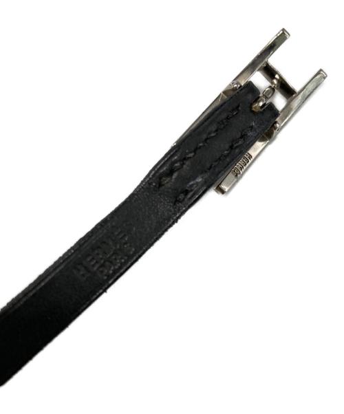 HERMES（エルメス）HERMES (エルメス) レザーブレスレット ブラックの古着・服飾アイテム