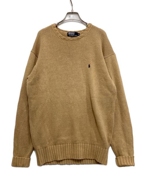 POLO RALPH LAUREN（ポロ・ラルフローレン）POLO RALPH LAUREN (ポロ・ラルフローレン) コットンニット ベージュ サイズ:Lの古着・服飾アイテム