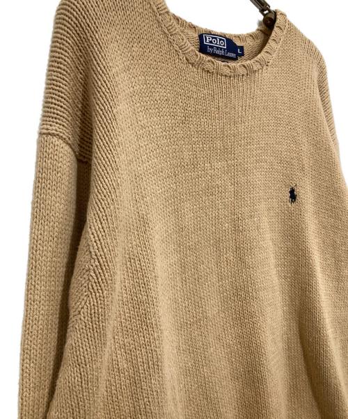 POLO RALPH LAUREN（ポロ・ラルフローレン）POLO RALPH LAUREN (ポロ・ラルフローレン) コットンニット ベージュ サイズ:Lの古着・服飾アイテム