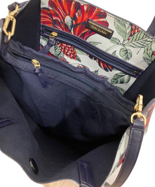 TORY BURCH（トリーバーチ）TORY BURCH (トリーバーチ) 花柄2WAYバッグ スカイブルーの古着・服飾アイテム
