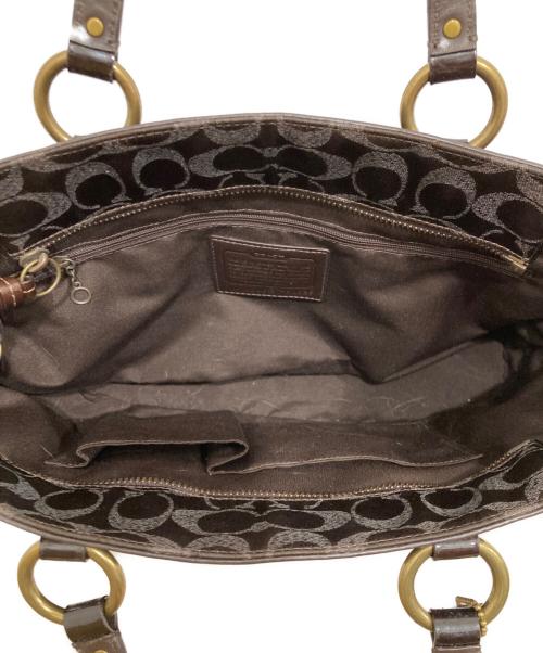 COACH（コーチ）COACH (コーチ) シグネチャースタッズトートバッグ ブラウンの古着・服飾アイテム