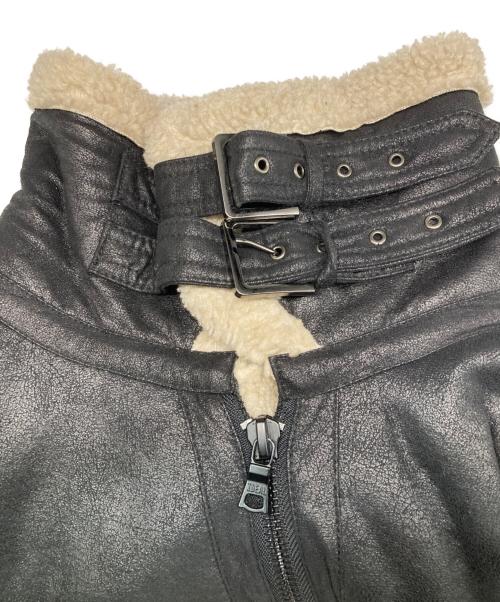 MONKEY TIME（モンキータイム）MONKEY TIME (モンキータイム) フェイク ムートン ボア フライトジャケット ブラック サイズ:Sの古着・服飾アイテム