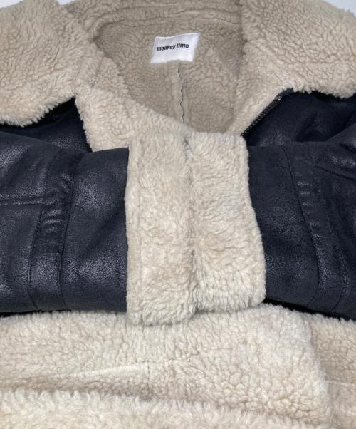 MONKEY TIME（モンキータイム）MONKEY TIME (モンキータイム) フェイク ムートン ボア フライトジャケット ブラック サイズ:Sの古着・服飾アイテム