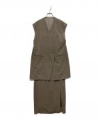 ANDRESDアンドレスド）の古着「back sheer gilet setup dress」｜ベージュ