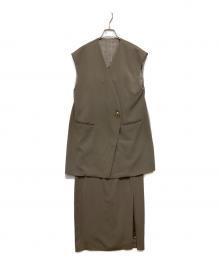 ANDRESD（アンドレスド）の古着「back sheer gilet setup dress」｜ベージュ