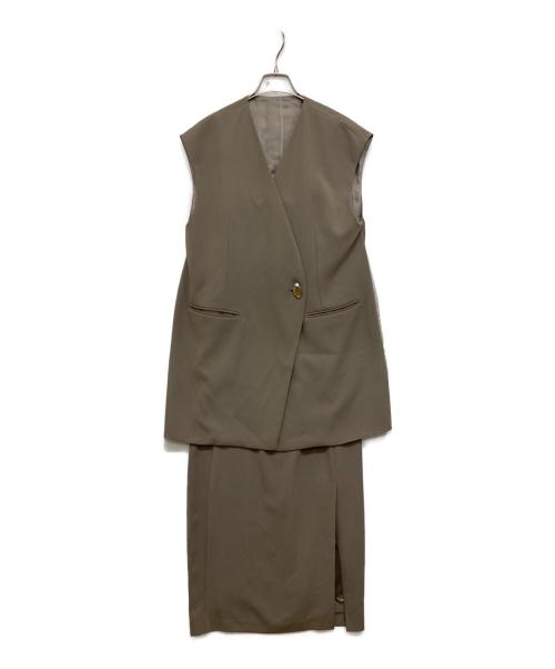 ANDRESD（アンドレスド）ANDRESD (アンドレスド) back sheer gilet setup dress ベージュ サイズ:FREEの古着・服飾アイテム