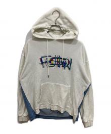 VAUNDY（バウンディー）の古着「Logo Hoodie Fusion」｜ホワイト×ブルー
