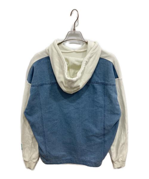 VAUNDY（バウンディー）Vaundy (バウンディー) Logo Hoodie Fusion ホワイト×ブルー サイズ:Lの古着・服飾アイテム