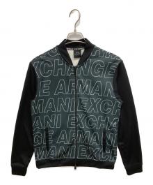 ARMANI EXCHANGE（アルマーニ エクスチェンジ）の古着「総柄ジップジャケット」｜ブラック