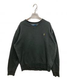 POLO RALPH LAUREN（ポロ・ラルフローレン）の古着「Vネックスウェット」｜ブラック