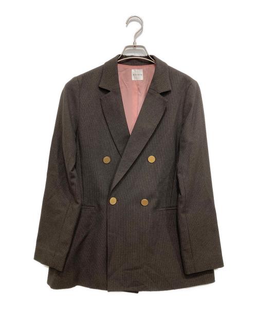 NOLLEY'S（ノーリーズ）NOLLEY'S (ノーリーズ) ダブルチェックテーラ－ドジャケット ブラウン サイズ:38の古着・服飾アイテム