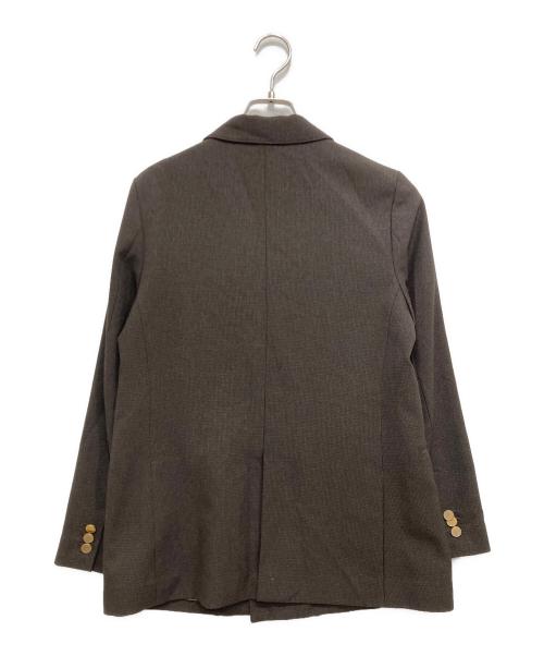 NOLLEY'S（ノーリーズ）NOLLEY'S (ノーリーズ) ダブルチェックテーラ－ドジャケット ブラウン サイズ:38の古着・服飾アイテム