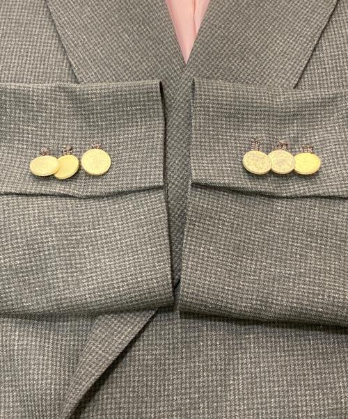 NOLLEY'S（ノーリーズ）NOLLEY'S (ノーリーズ) ダブルチェックテーラ－ドジャケット ブラウン サイズ:38の古着・服飾アイテム