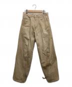 NVRFRGTネヴァーフォーゲット）の古着「3D TWISTED WIDE LEG JEANS」｜ベージュ