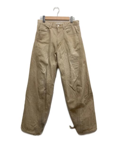 NVRFRGT（ネヴァーフォーゲット）NVRFRGT (ネヴァーフォーゲット) 3D TWISTED WIDE LEG JEANS ベージュ サイズ:SIZE2の古着・服飾アイテム