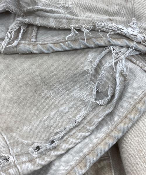 NVRFRGT（ネヴァーフォーゲット）NVRFRGT (ネヴァーフォーゲット) 3D TWISTED WIDE LEG JEANS ベージュ サイズ:SIZE2の古着・服飾アイテム