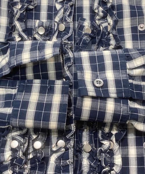 DIESEL（ディーゼル）DIESEL (ディーゼル) フリルチェックシャツ ネイビー サイズ:不明の古着・服飾アイテム