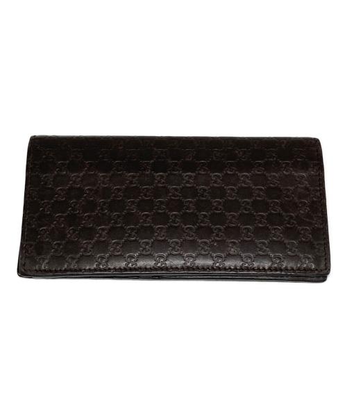 GUCCI（グッチ）GUCCI (グッチ) マイクログッチシマ/GG柄長財布 ブラウンの古着・服飾アイテム
