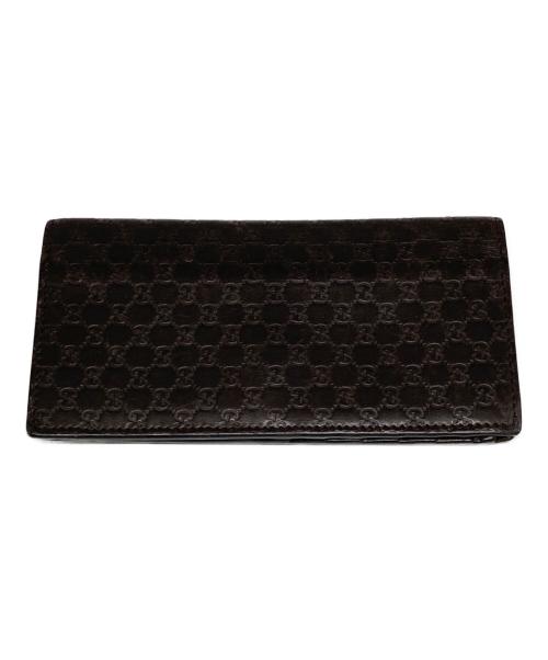 GUCCI（グッチ）GUCCI (グッチ) マイクログッチシマ/GG柄長財布 ブラウンの古着・服飾アイテム