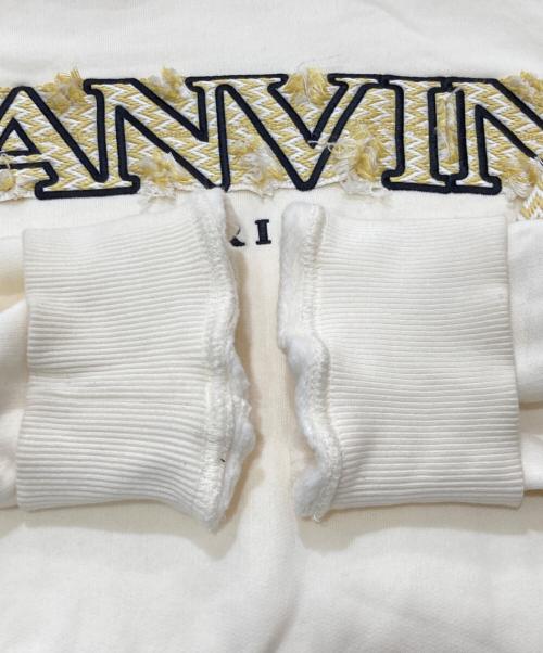 LANVIN（ランバン）LANVIN (ランバン) Curb Lace Popover Hoody/ロゴプルオーバーパーカー ホワイト サイズ:不明の古着・服飾アイテム