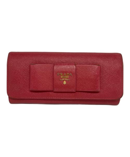 PRADA（プラダ）PRADA (プラダ) SAFFIANO FIOCCO/サフィアーノ 長財布 ショッキングピンクの古着・服飾アイテム