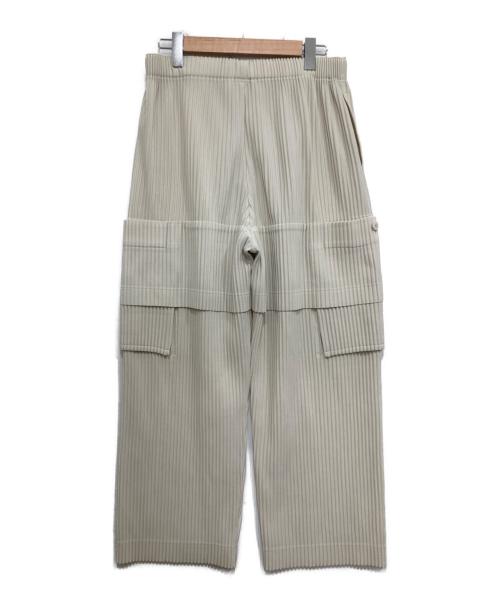 HOMME PLISSE ISSEY MIYAKE（オム プリッセ イッセイ ミヤケ）HOMME PLISSE ISSEY MIYAKE (オム プリッセ イッセイ ミヤケ) MULTI-POCKET/プリーツカーゴパンツ LIMESTONE WHITE サイズ:3の古着・服飾アイテム