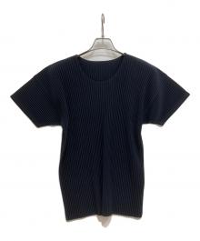 HOMME PLISSE ISSEY MIYAKE（オム プリッセ イッセイ ミヤケ）の古着「BASICS/半袖プリーツカットソー」｜ネイビー