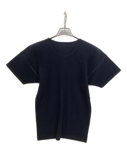 HOMME PLISSE ISSEY MIYAKE（オム プリッセ イッセイ ミヤケ）HOMME PLISSE ISSEY MIYAKE (オム プリッセ イッセイ ミヤケ) BASICS/半袖プリーツカットソー ネイビー サイズ:3の古着・服飾アイテム