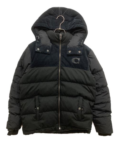 COACH（コーチ）COACH (コーチ) コーデュロイ切替ダウンジャケット ブラック サイズ:Sの古着・服飾アイテム