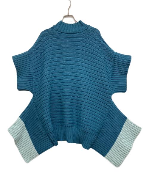 LE PHIL（ル フィル）LE PHIL (ル フィル) チャンキーバイカラーニット ブルー サイズ:Fの古着・服飾アイテム
