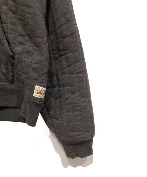 stussy（ステューシー）stussy (ステューシー) VERTICAL QUILTED ZIP HOODIE/キルティングパーカー ブラック サイズ:Lの古着・服飾アイテム