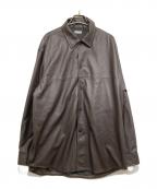 ）の古着「ディアスキン レギュラーカラー シャツ LOOSE/レザーシャツ」｜ブラウン