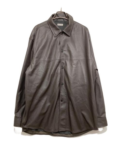 STEVEN ALAN（スティーブンアラン）STEVEN ALAN (スティーブンアラン) ディアスキン レギュラーカラー シャツ LOOSE/レザーシャツ ブラウン サイズ:Lの古着・服飾アイテム