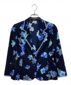LEONARD FASHIONレオナールファッション）の古着「カンカン素材花柄ジャケット」｜ネイビー