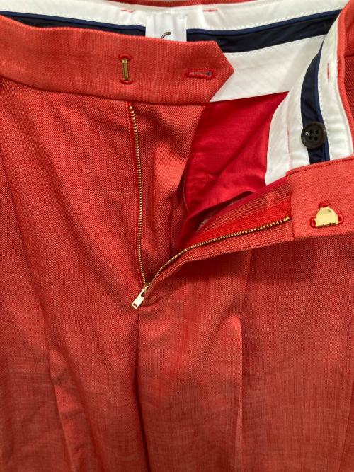 6(ROKU) BEAUTY&YOUTH（ロク ビューティーアンドユース）6(ROKU) BEAUTY&YOUTH (ロク ビューティーアンドユース) OXFORD TUCK PANTS レッド サイズ:34の古着・服飾アイテム