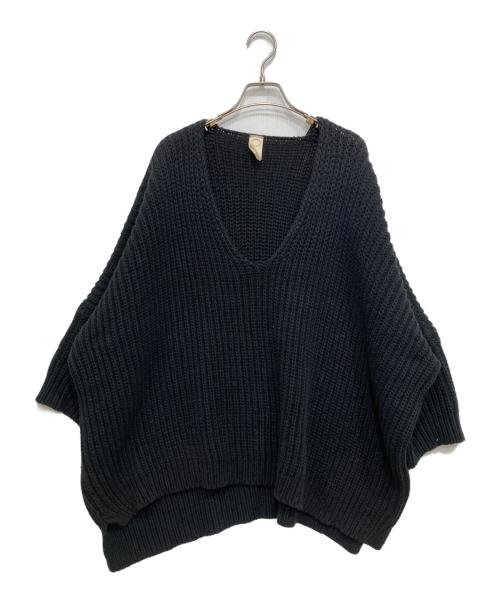 O project（オープロジェクト）O project (オープロジェクト) オーバーサイズVネックニット ブラック サイズ:FREEの古着・服飾アイテム