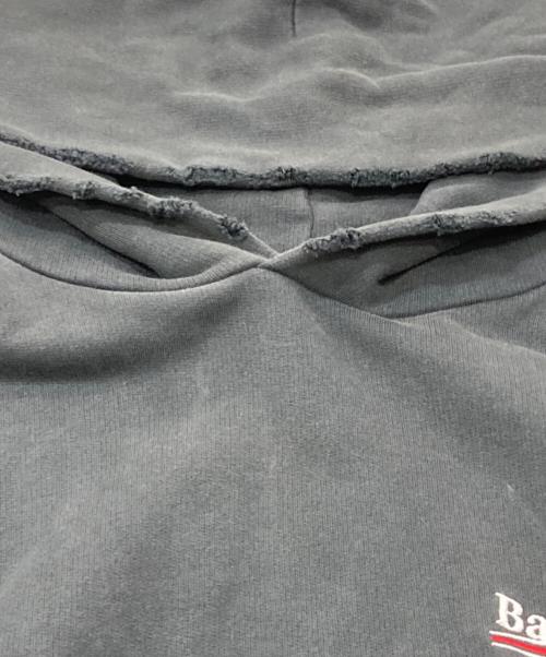BALENCIAGA（バレンシアガ）BALENCIAGA (バレンシアガ) ポリティカルキャンペーンラージフィット フーディー/ユーズド加工パーカー ブラック サイズ:XXSの古着・服飾アイテム