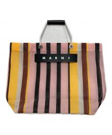 MARNI（マルニ）の古着「ストライプトートバッグ」｜マルチカラー(ローズソルベ)