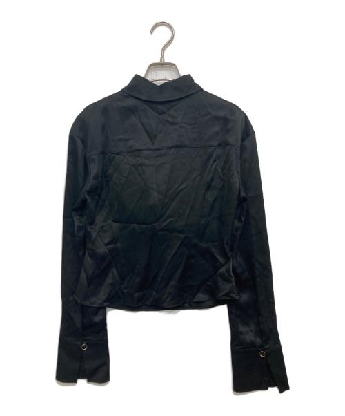 GUESS（ゲス）GUESS (ゲス) ポロカラーブラウス ブラック サイズ:US0の古着・服飾アイテム